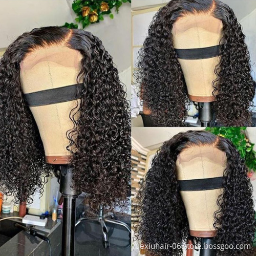 Short Bob Wigs Human Hair Deep Curly Wave Lace Front Wig Raw Peruvian Virgin Hair for Black Women